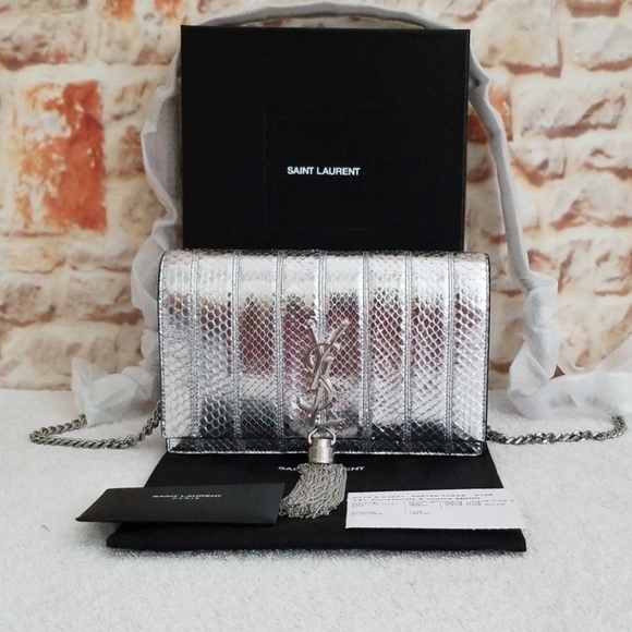 Yves Saint Laurent Handbags - New Saint Laurent Kate YSL Python Wallet/Bag